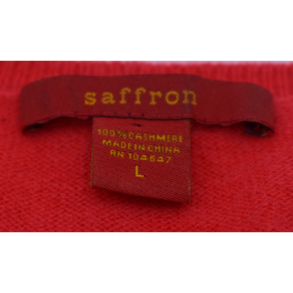 SAFFRON Cashmere Sleeveless Top Fall Sweater Vest - Red-Orange - Womens Large - Picture 3 of 4